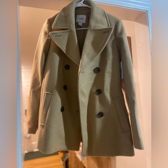 NWT Old Navy Medium Camel Peacoat - Picture 1 of 4